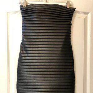 Maje Strapless Faux Leather Dress Black Size 38